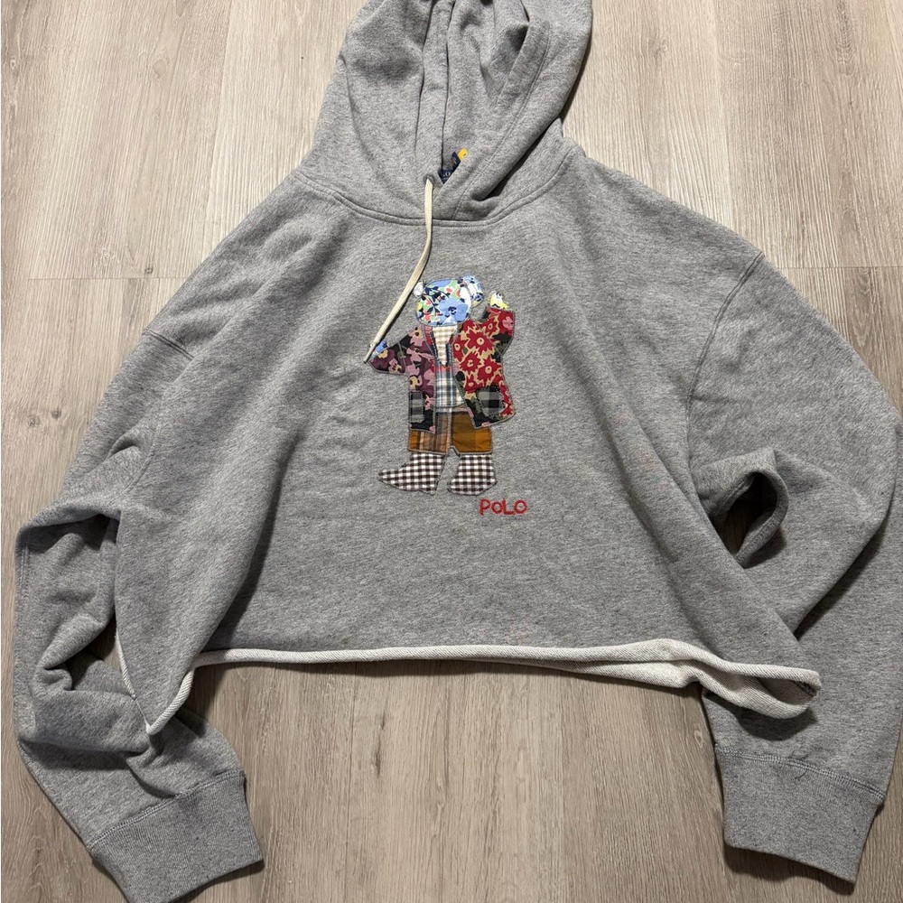 Polo Ralph Lauren Patchwork Bear Cropped Sweatshirt